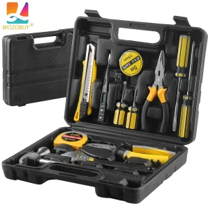 8/9/12/13Piece Tools Set General House. Kit with Plastic Toolbox Storage