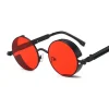 Round Gothic Steampunk Metal Frame Sunglasses