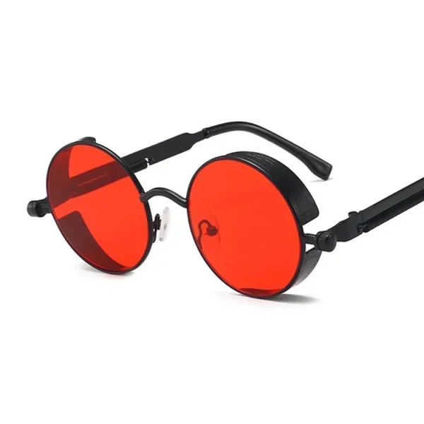Round Gothic Steampunk Metal Frame Sunglasses