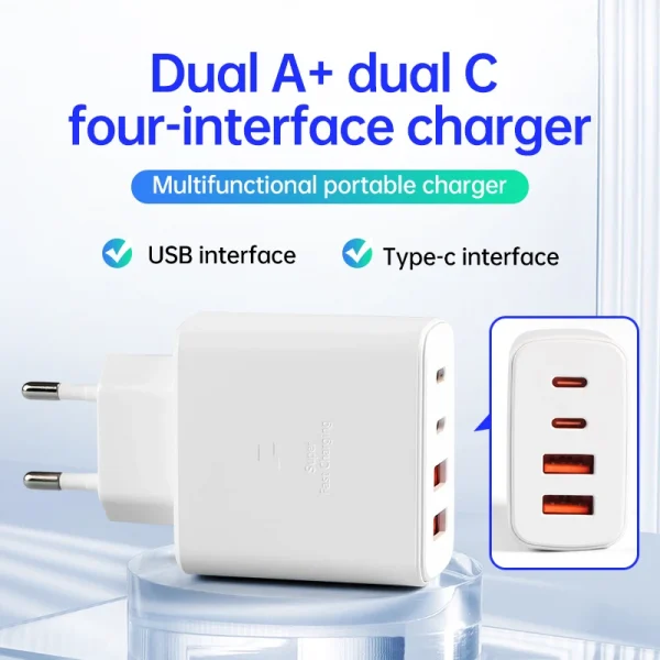 65W Fast Charger with USB-C Cable