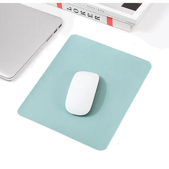 Simple Color PU Leather Mouse Mat Anti-slip Waterproof 23*19cm Mouse Pad School Supplies Office Accessories Desk Set For Laptops
