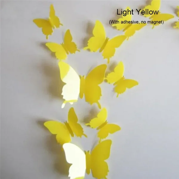 12PCS PVC 3D Butterfly Wall Decor Cute Butterflies