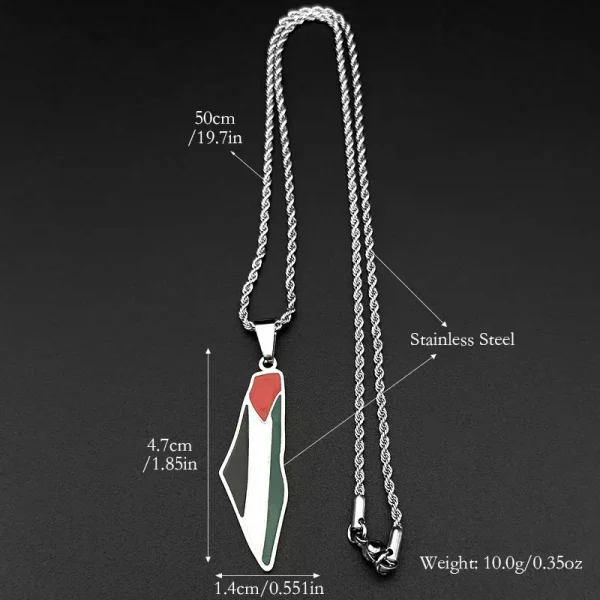 Arabic  Palestine Map necklace
