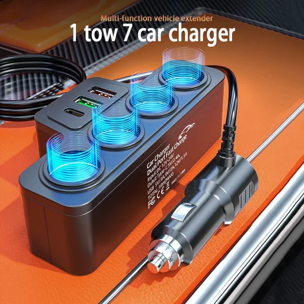 120W Multi-Port Car Charger Adapter