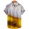 Men's Shirts Beer Shirts For Men Holiday Blouse Mens Clothing Camisa Summer