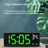 Electronic Clock Voice Control Digital Alarm Clock Temperature Desktop Table Clock Night Mode 12/24H LED Clock Watch Desk