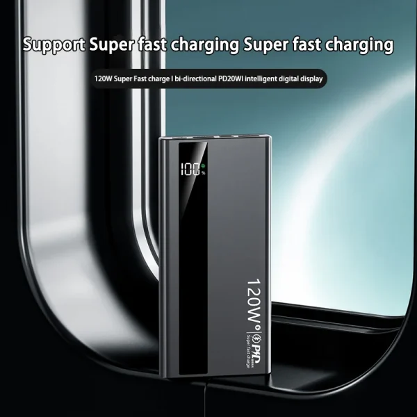 500000mAh High Capacity Power Bank 120W Super Fast Charging Portable External Battery Powerbank for iPhone Huawei