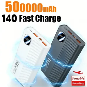 140W 500000mAh Power Bank Large Capacity 4 In1 Cables Intelligent Digital