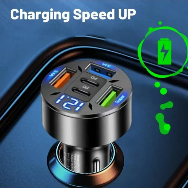 250W 5-Port Car Charger Adapter
