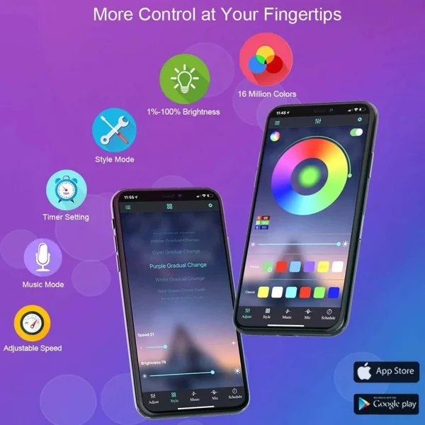 Bluetooth LED Strip Lights Smart APP Control