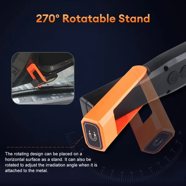 Portable COB LED Work Light Car Garage Mechanic Lamp Type-C Charging Flashlight