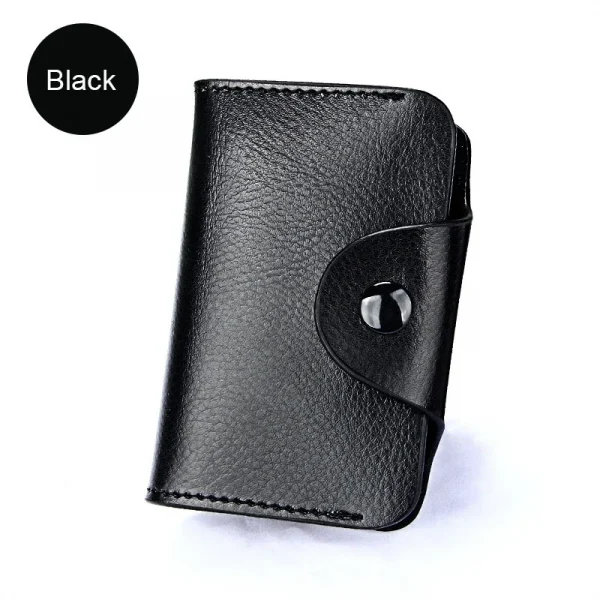 Genuine Leather Unisex Business Card Holder Wallet Bank Credit Card Case id
