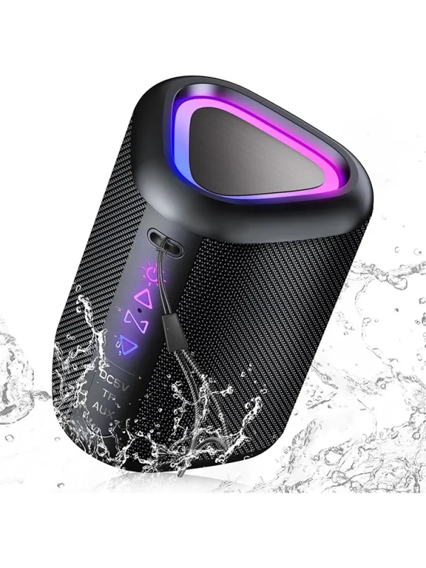 Bluetooth Speaker, 2025 Portable Wireless Speakers with Led Light, Bluetooth 5.4, 24H Playtime, Enhanced Bass, IPX7 Waterproof