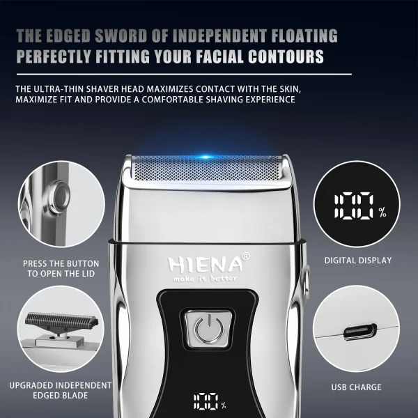 Cordless Beard Trimmer Rechargeable Electric Shaver