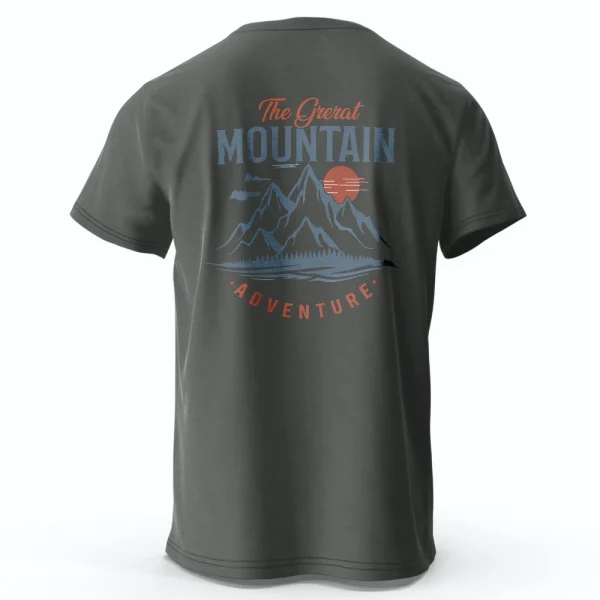 Men's Hiking Outdoor T-Shirt with Double Printed Design