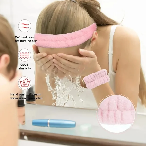 Sponge Spa Headband and Wristband Set