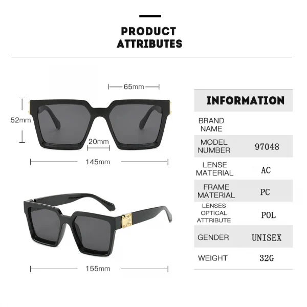 Retro Square Sunglasses for Men