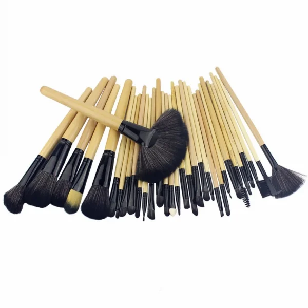 32 PCS Makeup Brush Set with Black Leather Bag