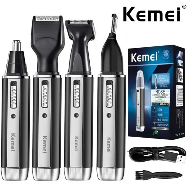 Kemei 4 in 1 trimmer for men Electric Nose and ear trimmer Rechargeable