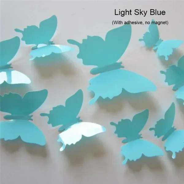 12PCS PVC 3D Butterfly Wall Decor Cute Butterflies