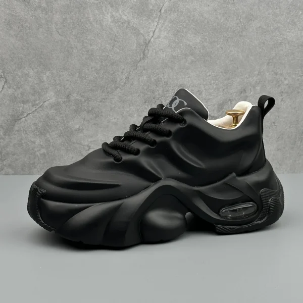 Men Leather Platform Sneakers Outdoor Casual Shoes