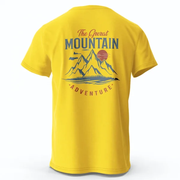 Men's Hiking Outdoor T-Shirt with Double Printed Design