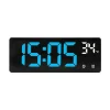 Electronic Clock Voice Control Digital Alarm Clock Temperature Desktop Table Clock Night Mode 12/24H LED Clock Watch Desk