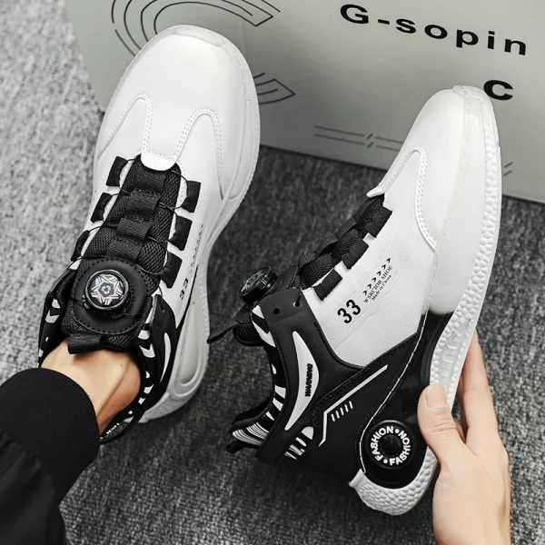 Mens Sneakers with Rotating Buckle Comfy Non Slip