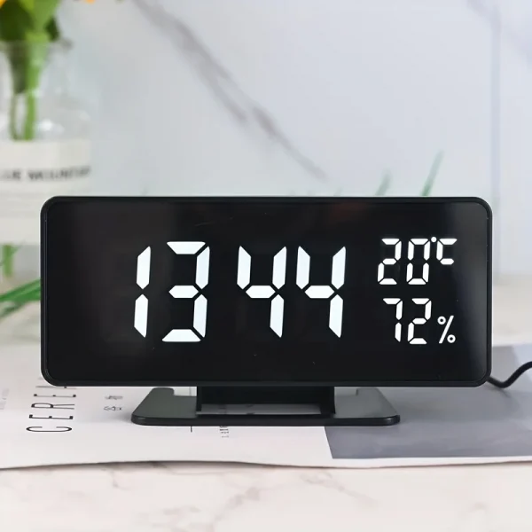 Digital LED Alarm Clock with Temperature