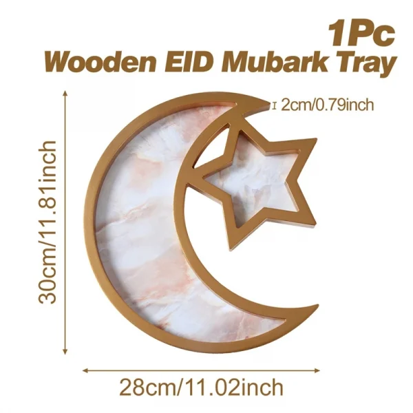 Eid Mubarak Wooden Tray Ramadan Decoration