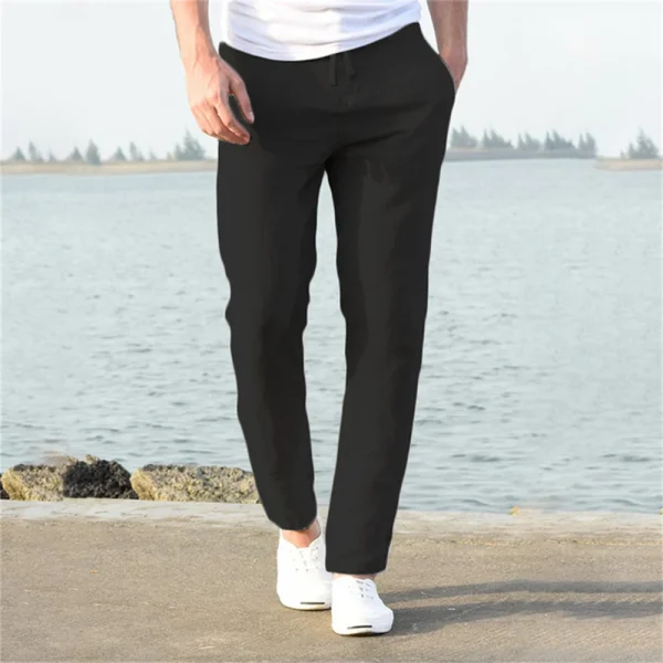 Men's Cotton Linen Pants Male Autumn  S-3XL