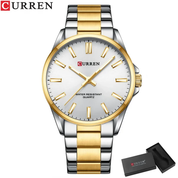 Men Stainless Steel Calendar Quartz Wristwatch