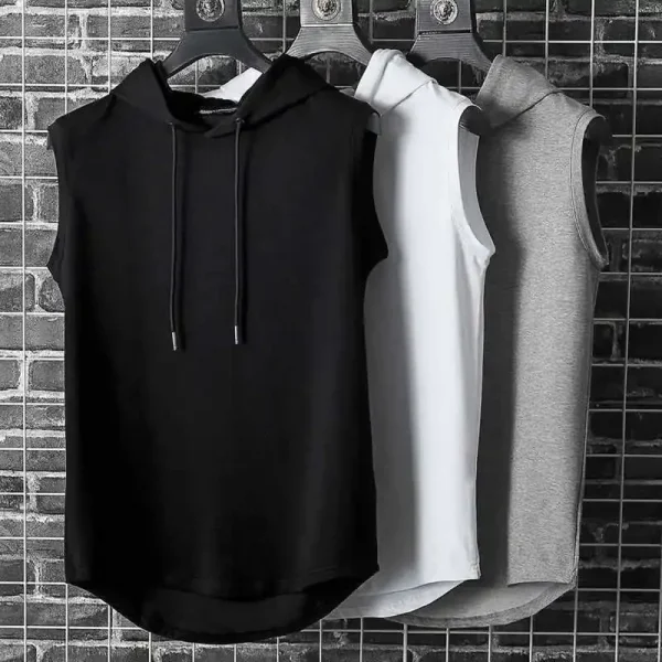 Men Sleeveless Hooded Summer Vest