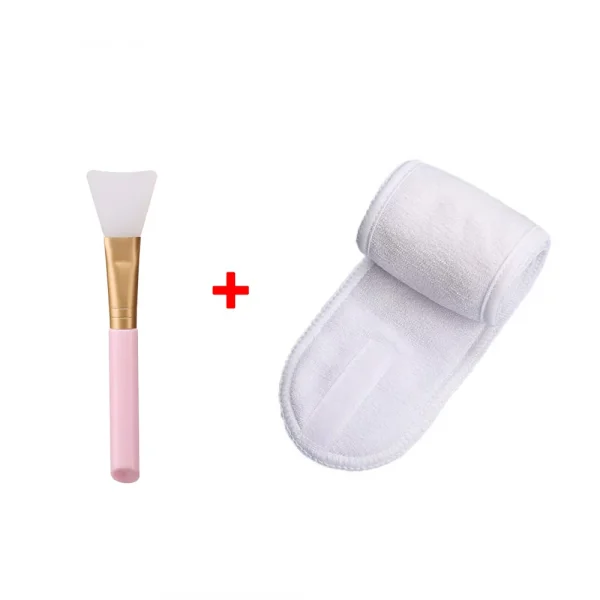Adjustable Makeup Headband and Mask Brush Set