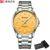 Men Stainless Steel Calendar Quartz Wristwatch
