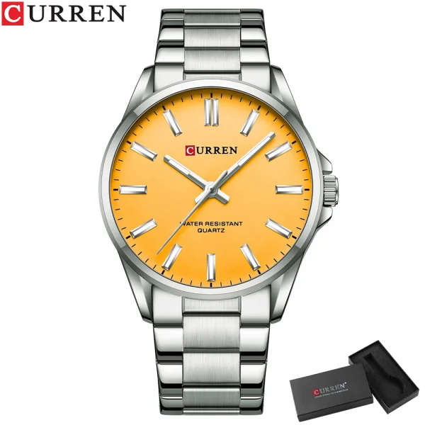 Men Stainless Steel Calendar Quartz Wristwatch