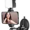 LED Selfie Light with Mirror Suction Cup Phone Holder