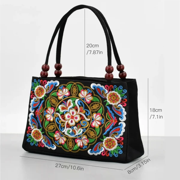 Stylish Floral Embroidered Handbag