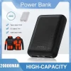 20000mAh Power Bank Fast Charging USB Charger Portable External Battery Pack for Heating Vest Jacket Scarf Socks Glove Equipment