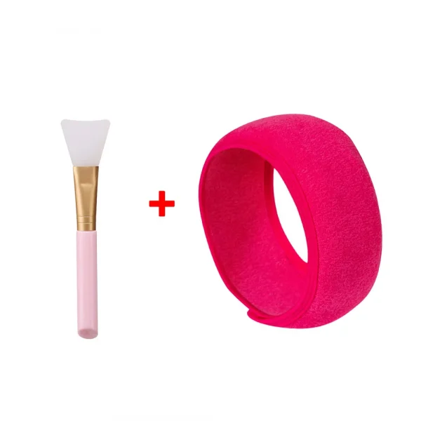 Adjustable Makeup Headband and Mask Brush Set