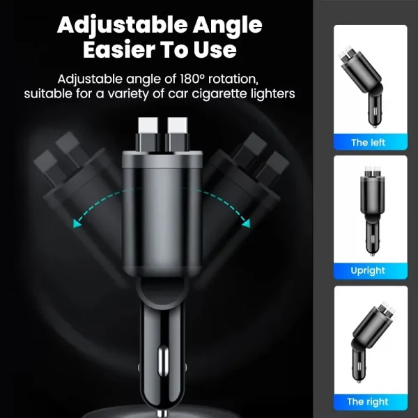Retractable Car Charger Multi-Port
