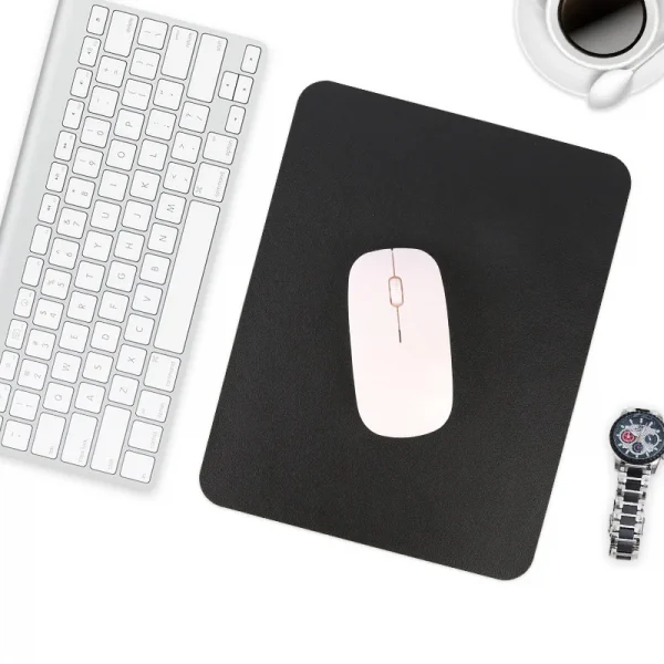 Simple Color PU Leather Mouse Mat Anti-slip Waterproof 23*19cm Mouse Pad School Supplies Office Accessories Desk Set For Laptops