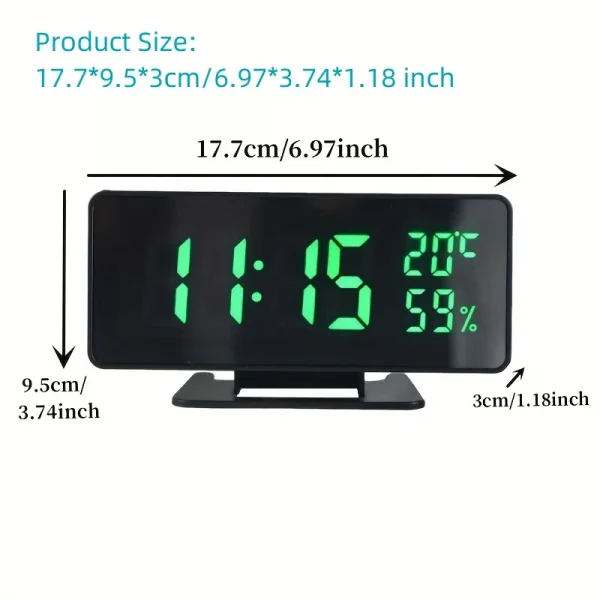 Digital LED Alarm Clock with Temperature