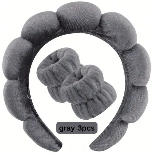 Sponge Spa Headband and Wristband Set