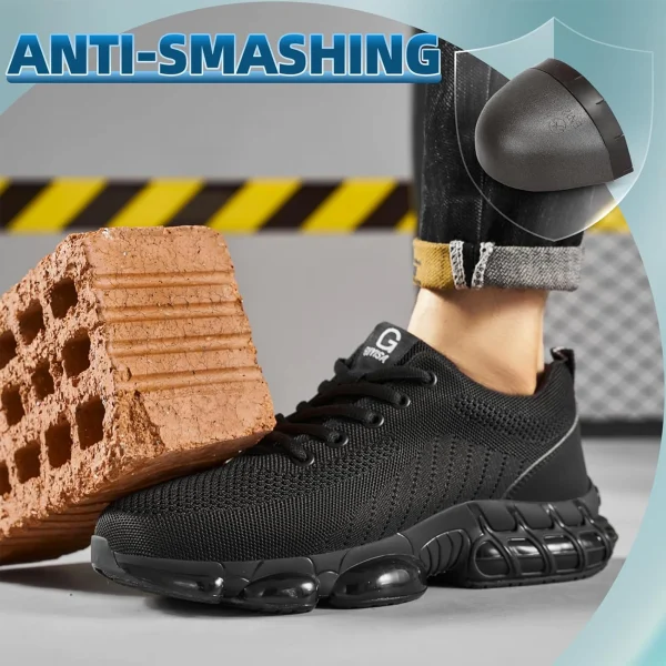 Steel Toe Work Shoes for Men Women Comfortable Lightweight Black Safety