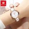OLEVS Women Quartz Watch Ceramic Strap