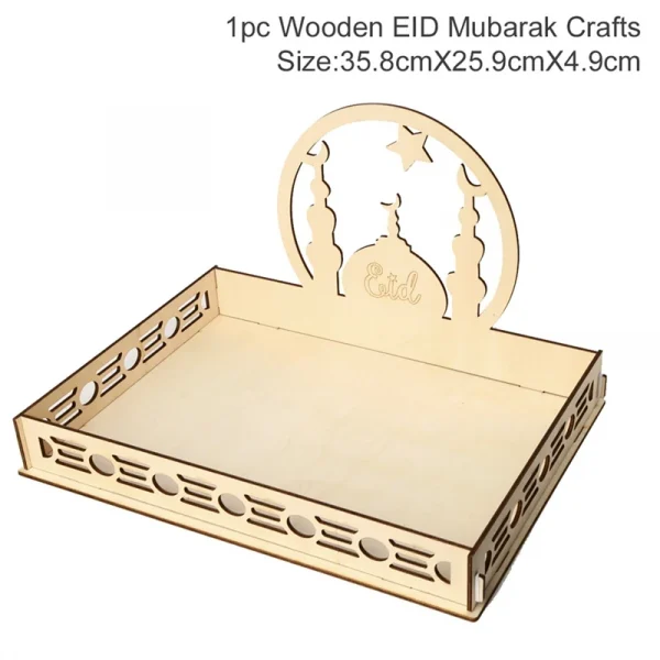 Eid Mubarak Wooden Tray Ramadan Decoration