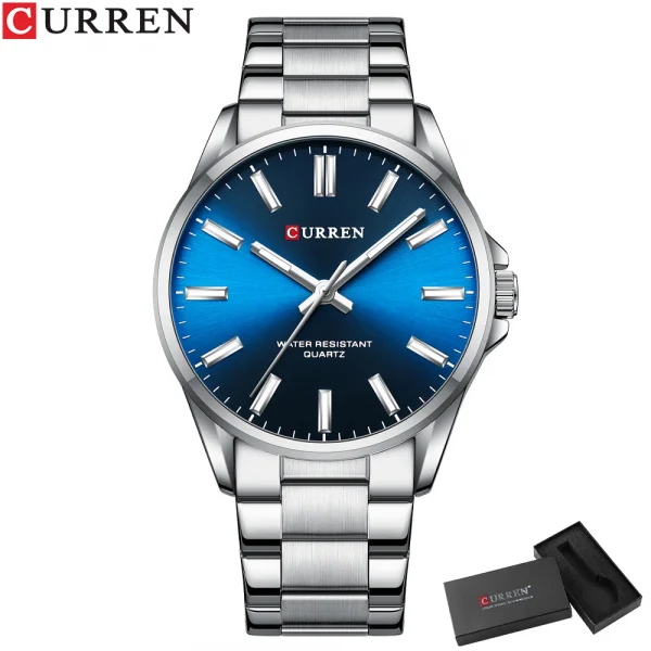 Men Stainless Steel Calendar Quartz Wristwatch