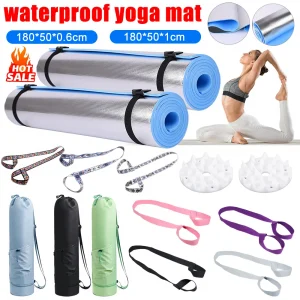 6/10mm Aluminum Foil EVA Yoga Mat Non-Slip Gymnastics FitnessMoisture-Proof Mat