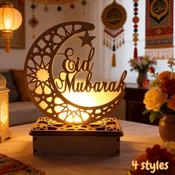 Eid Mubarak Party Wooden Lamp Pendant Ornament